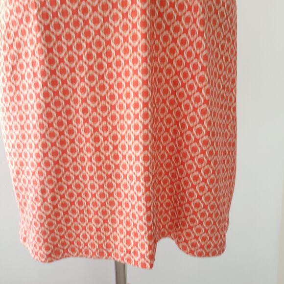 J. McLaughlin Silk Twist Front Dress Short Sleeve Orange Geometric Small - Picture 6 of 11